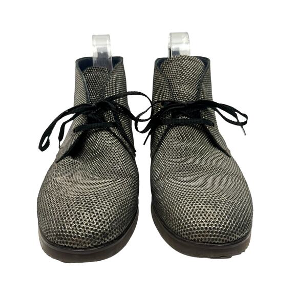 COM Creation of Minds Flex Metallic Silver Gunmetal Lace Up Ankle Chukka Boots - Picture 3 of 11